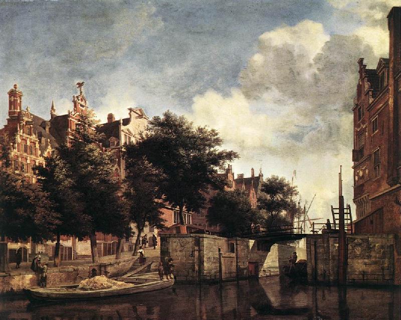 HEYDEN, Jan van der Amsterdam, Dam Square with the Town Hall and the Nieuwe Kerk s Sweden oil painting art
